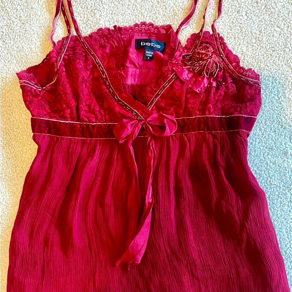 Sexy/cute! festive/romantic! Bebe babydoll top - Picture 1 of 2